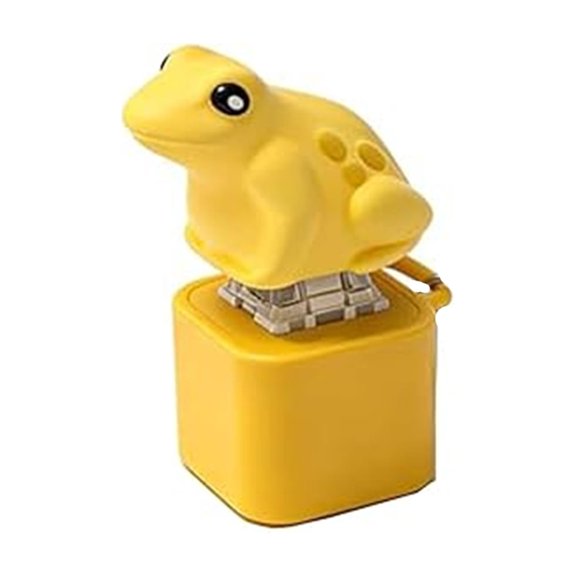 Frog Push Button Keychain Fidget Toy Mechanical Click Keyring Portable Handheld Press Toy for Bag Backpack Pocket Desk Use