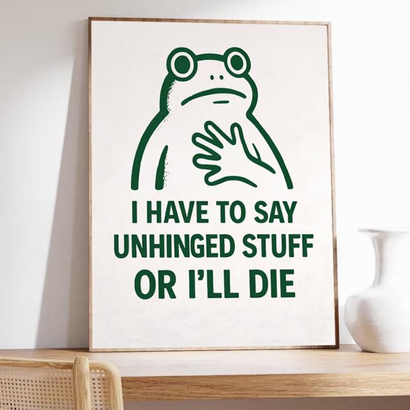 Frog Quote Minimal Line Illustration Modern Typography Poster Unframed Paper Print
