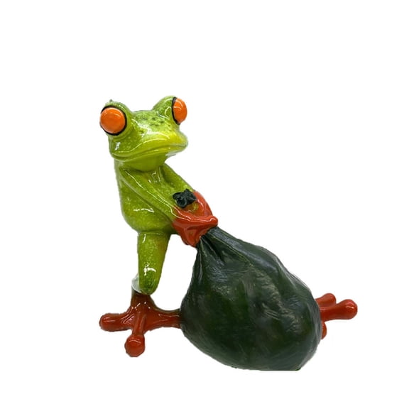 Frog Resin Figurine, Creative Store Opening Gift with Lucky Symbol Meaning, Decorative Desk Ornament for Home Office Shop Decoration