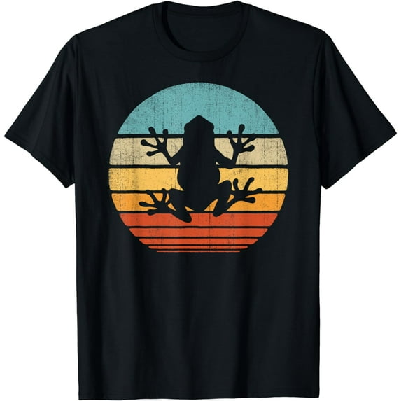 Frog Retro Vintage 60s 70s Sunset Amphibian Animal Men Women T-Shirt