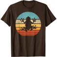 thumbnail image 1 of Frog Retro Vintage 60s 70s Sunset Amphibian Animal Unisex T-Shirt for Men Women Kids Toddler,Dark Chocolate Color,Size 4XL, 1 of 5