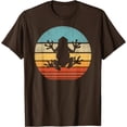 thumbnail image 1 of Frog Retro Vintage 60s 70s Sunset Amphibian Animal Unisex T-Shirt for Men Women Kids Toddler,Dark Chocolate Color,Size YXS, 1 of 5