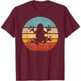 thumbnail image 1 of Frog Retro Vintage 60s 70s Sunset Amphibian Animal Unisex T-Shirt for Men Women Kids Toddler,Maroon Color,Size L, 1 of 5