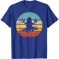 thumbnail image 1 of Frog Retro Vintage 60s 70s Sunset Amphibian Animal Unisex T-Shirt for Men Women Kids Toddler,Royal Blue Color,Size YXL, 1 of 5