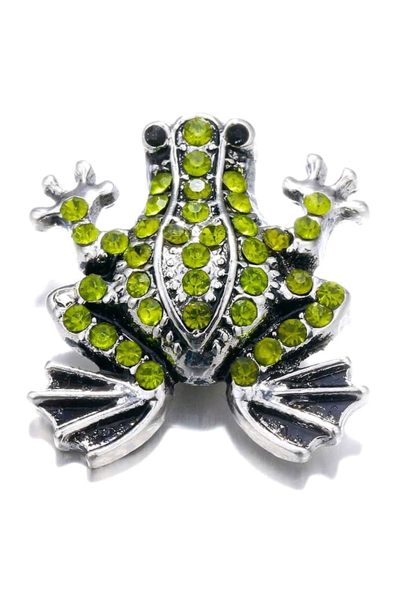 Frog Rhinestone Snap Jewelry Ginger Charm Button, For Interchangeable DIY Customizable Accessories