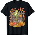 thumbnail image 1 of Frog Riding A Bicycle Fall Halloween Cottagecore T Shirt Size S-5XL, 1 of 5