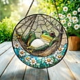 thumbnail image 1 of Frog Round Stained Glass SunCatcher, Frog Window Hanging, Gift For Frog Lovers, Animal Suncatcher, Spring Decor, Garden Decor, Gift for Mom, 1 of 6