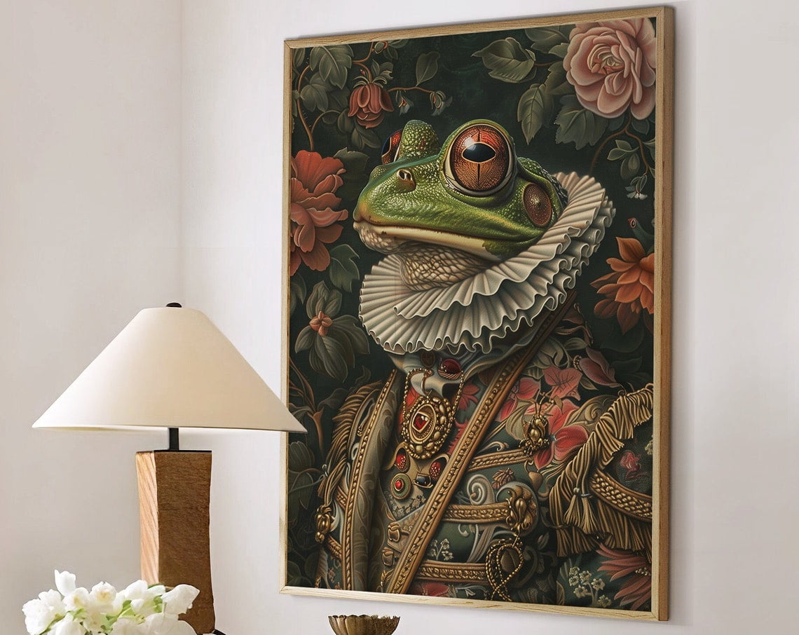 Frog Protrait Frog Royal Renaissance Portrait Vintage Victorian Animal Altered 2190 ...