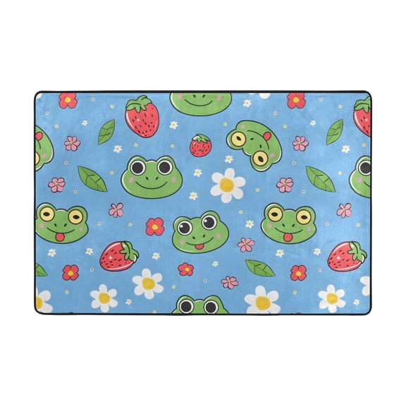 Frog Rug 72x48in Memory Foam Absorbent Non Slip Plush for Living Room Office Bedroom