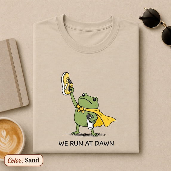 Frog Running Shirt, We Run At Dawn Frog Tee - Walmart.com