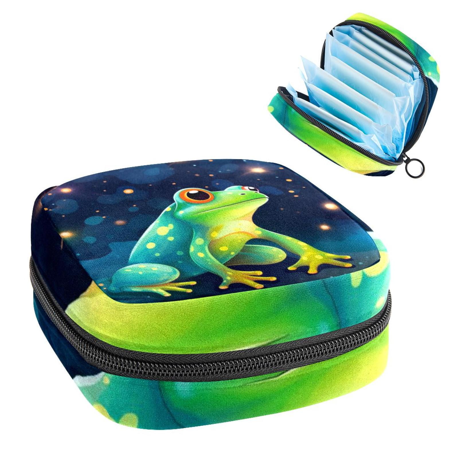 Frog Sanitary Napkin Bag, Sanitary Napkin Purse, Pencil Pouch with