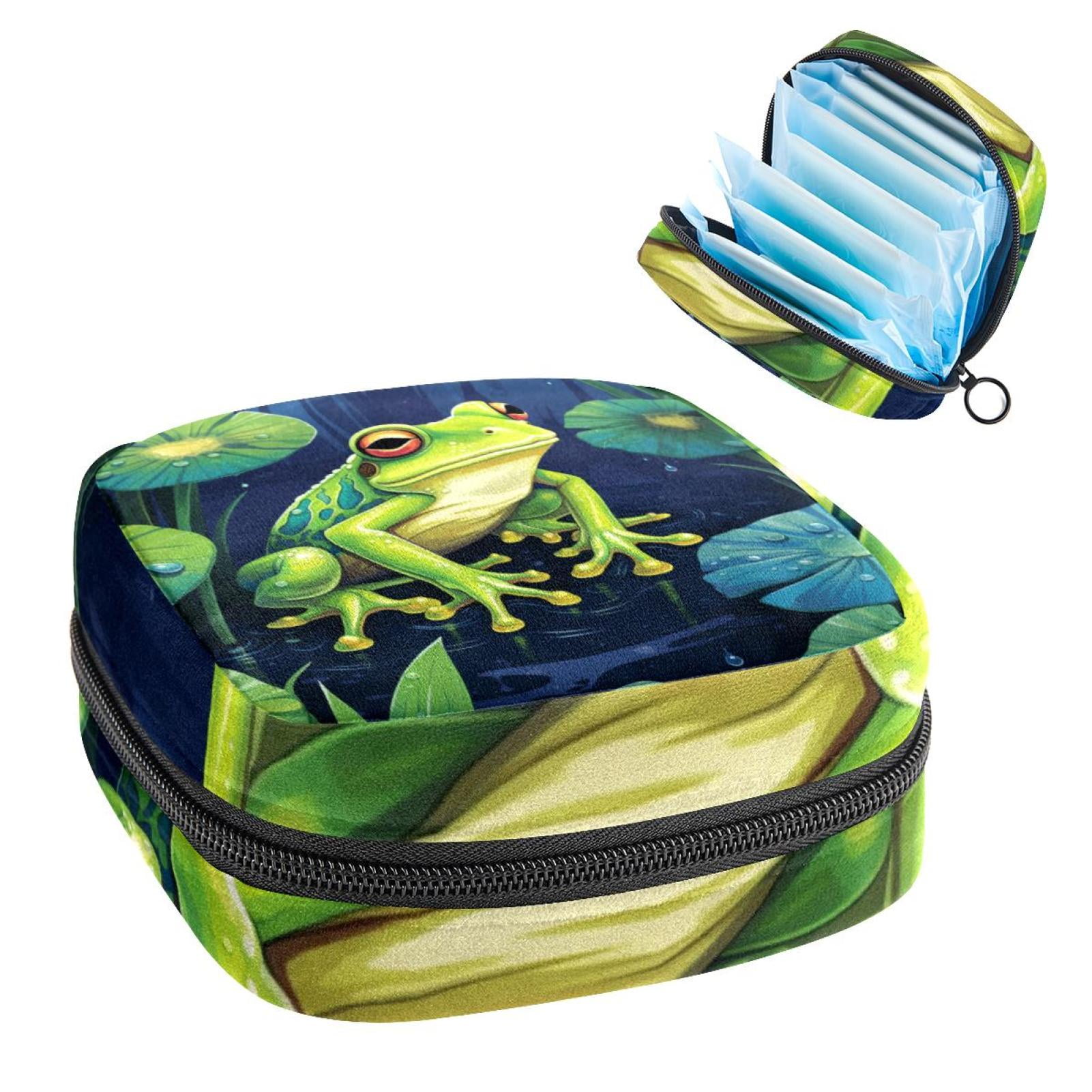 Frog Sanitary Napkin Bag, Sanitary Napkin Purse, Pencil Pouch with