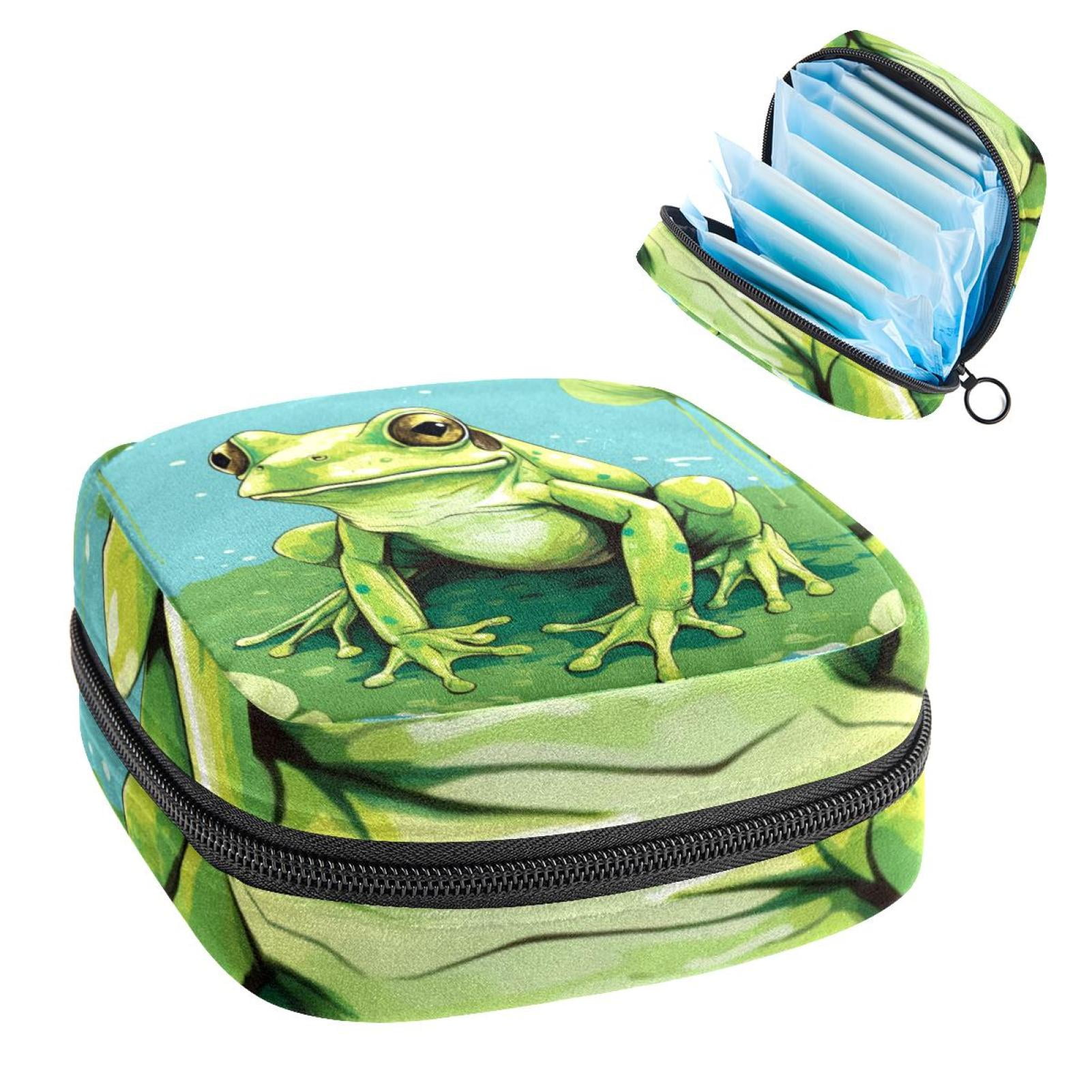 Frog Sanitary Napkin Bag, Sanitary Napkin Purse, Pencil Pouch with