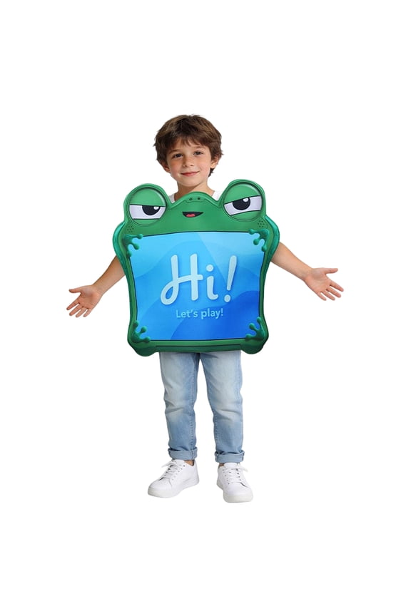 Frog Screen Tabard, Cartoon Animal Costume, Message Board Novelty Outfit, Green Frog Message Screen Foam Tabard Costume Cartoon Character Halloween Role Play Outfit, One Size