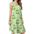 thumbnail image 1 of Frog Seamless Pattern Spring Summer Dresses for Women Fashion T-shirt Dress Casual Sleeveless Loose Sundress with Pockets, 1 of 5
