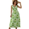 thumbnail image 1 of Frog Seamless Pattern Womens Night Club Maxi Dress V Neck Sleeveless Bohemia Long Dresses, 1 of 9