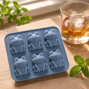 Frog Shape Ice Tray, Cute Silicone Mold for Ice Cream Jelly Candy Chocolate, Easy Release Non-Stick Kitchen Gadget for Drink Maker, Fun Gift
