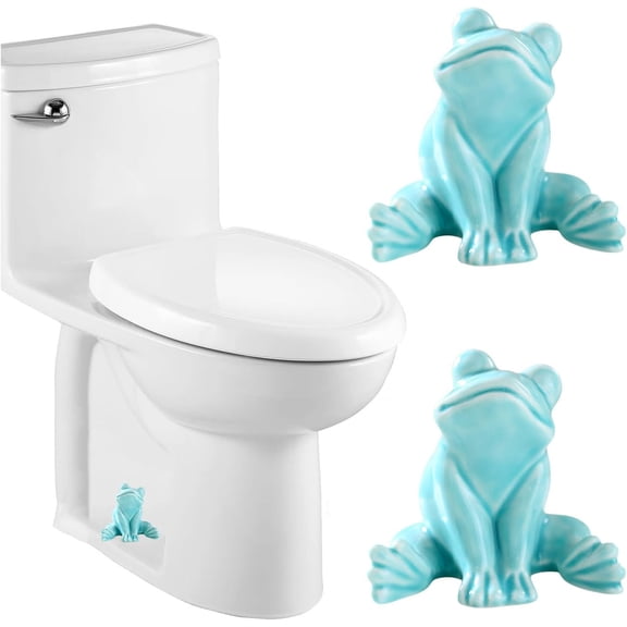 Frog Shaped Ceramic Toilet Bolt Cover Set, Toilet Caps, Bathroom Decorative Hardware, (2-Pack) Ceramic Durable Easy to Install, for Bathroom Renovation Home Upgrade, Screw Cover Ornament, C