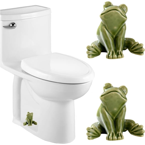 Frog Shaped Ceramic Toilet Bolt Cover Set, Toilet Caps, Bathroom Decorative Hardware, (2-Pack) Ceramic Durable Easy to Install, for Bathroom Renovation Home Upgrade, Screw Cover Ornament, D