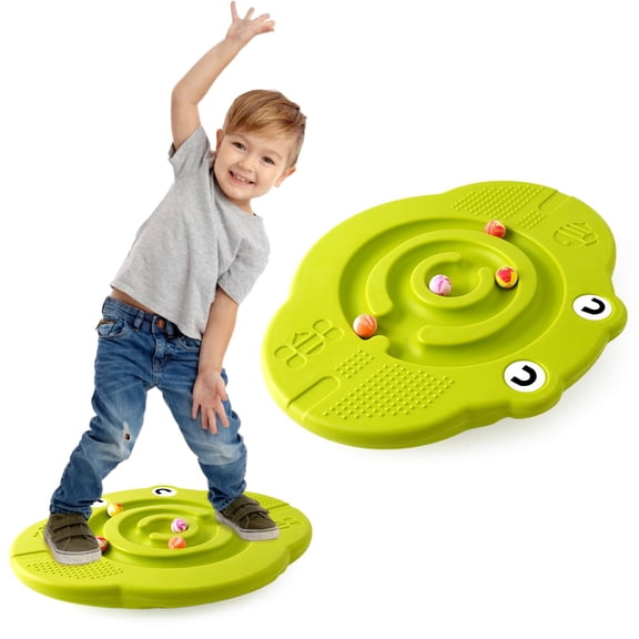 Frog-Shaped Wobble Board with Maze & Stepping Stones
