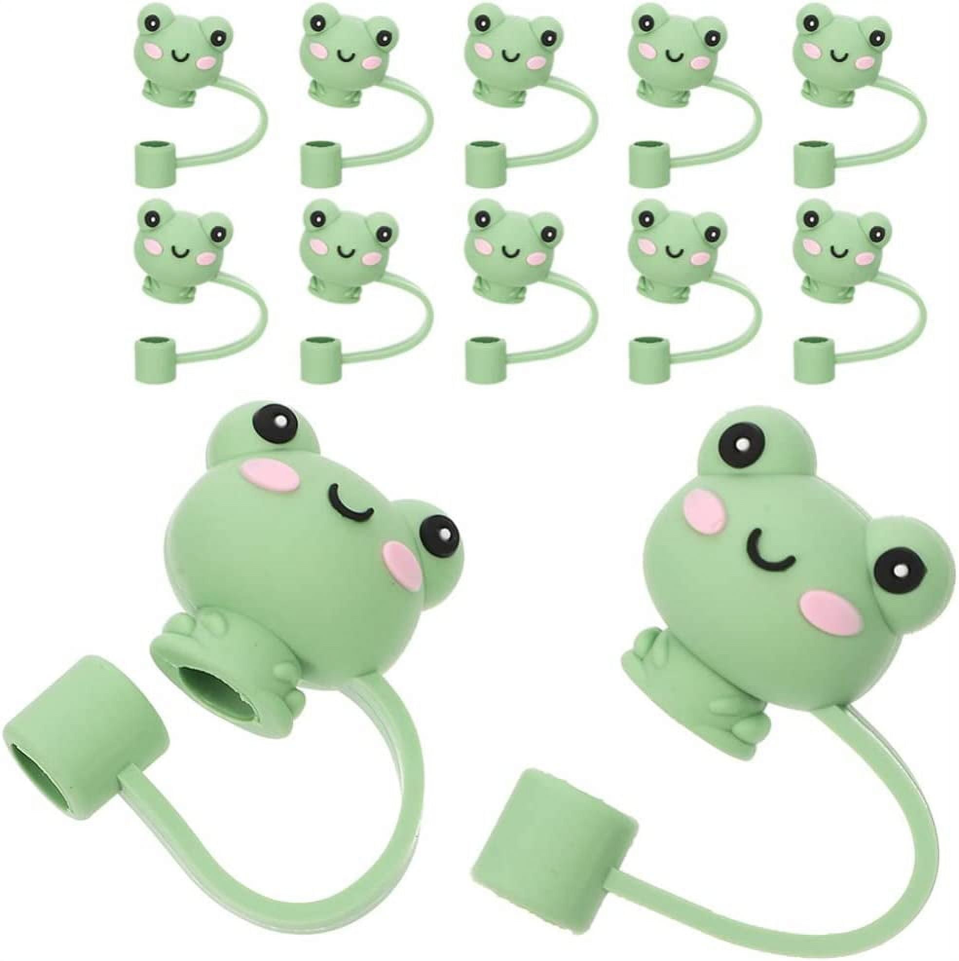 1pc Frog Shape Silicone Straw Cap, Dustproof & Reusable Straw Cover,  Suitable For 30oz/40oz Cup With 10mm Straw, Gift