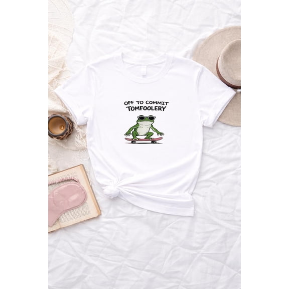 Frog Skateboard T-Shirt, Funny Frog Meme Graphic Tee, Skateboarding Animal Shirt