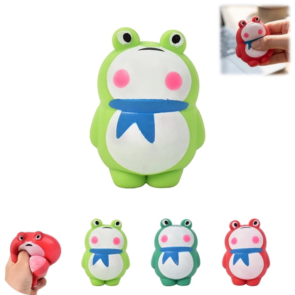 Frog Slow Rising Squishy Toys, Frog Squishies Fidget Toys for Adults, Super Soft Sensory Stress Ball Squeeze Toys for Stress Relief (Green)