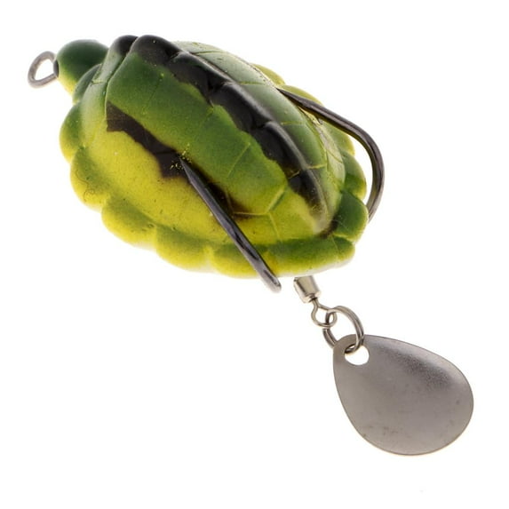 Frog Soft Weedless Design, 3D Eyes/Swimming Actions - Bass Pike Snakehead Dogfish Musky Fishing Yellow