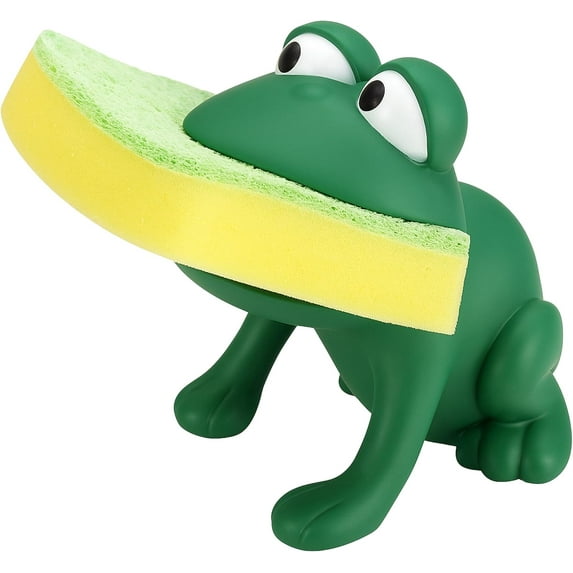 Frog Sponge Holder for Kitchen Sink – Cute Animal Design with Dual-Sided Sponge – Fun Novelty Gift for Counter, Sink, or Dishwashing – Dependable Industries Inc. Essentials