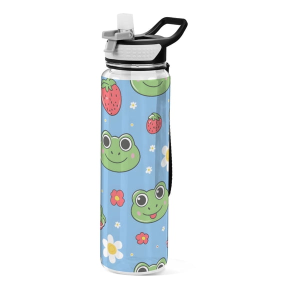 Frog Sport Water Bottle Tritan with Straw 1000ml Portable for Outdoor Daily Use