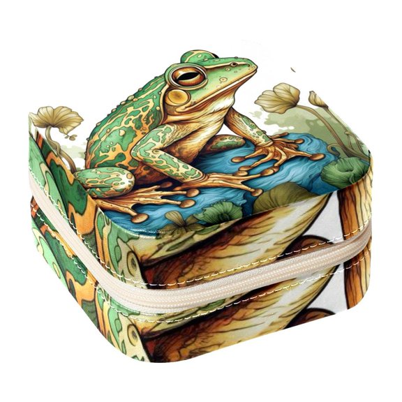 Frog Square Jewelry Box Organizer Display Case Necklace Bracelet Earring Holder Travel Portable Decorative Stand Storage Box for Rings Earrings Necklaces Bracelets - Girls Women Gift