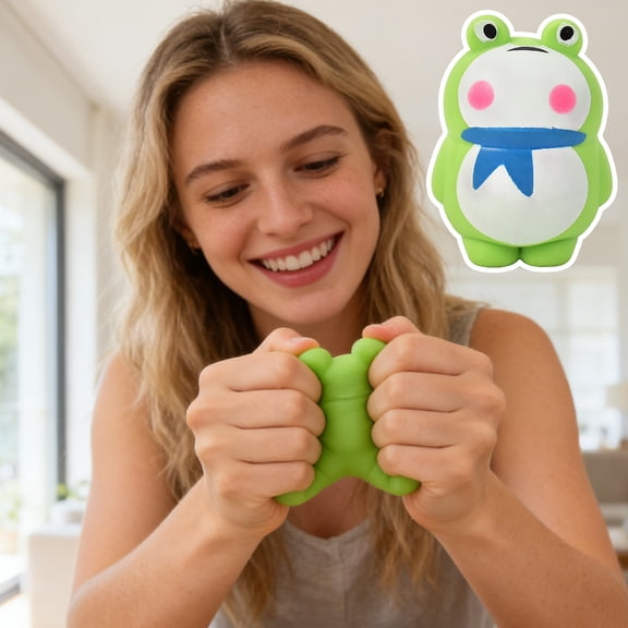 Frog Squishy Stress Relief Sensory Fidget Squeeze Animal Decompression for Adults Anxiety Calm Work Stress Release Hand Exercise Daily Leisure Fun Gadget
