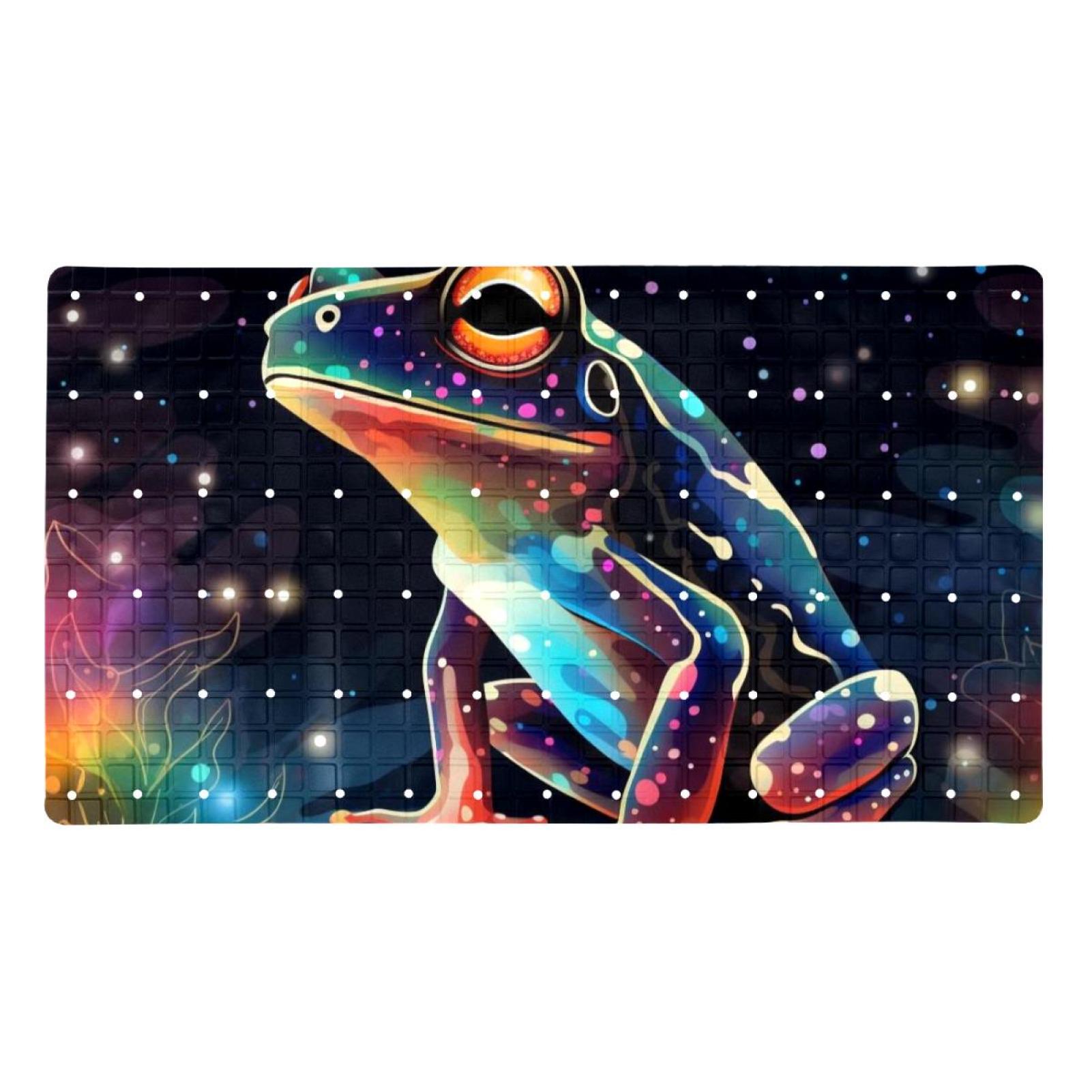 Frog Starry Sky Night Bathtub Mats Long Shower Tub Mat with Suction ...
