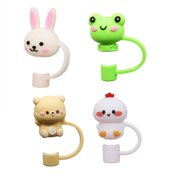 Frog Straw Drink Straw Stopper Dust Cartoon Sleeve Straw Recyclable Silicone Cover Accessories Straw G1G0 Dust