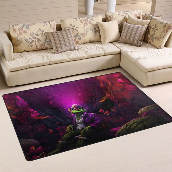 Frog Suit Area Rug Washable Floor Carpet Mat 60 x 39 inch for Bedroom Living Room Kids Room Home Decor