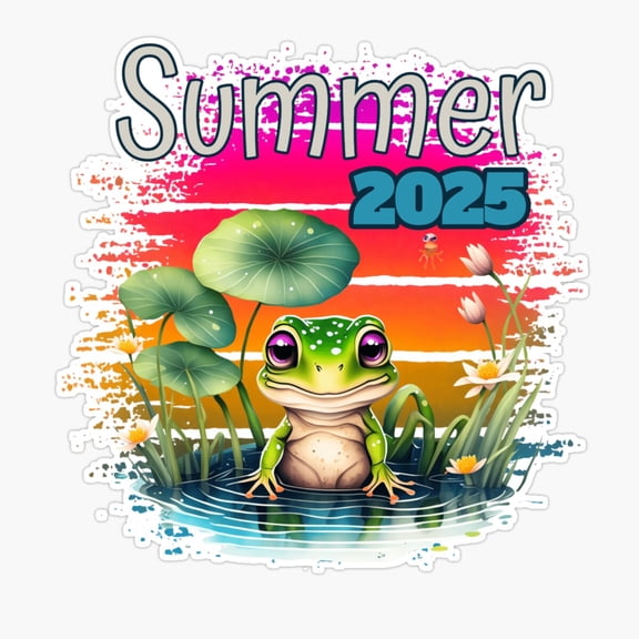Frog Summer Event Art Vinyl Decal Sticker