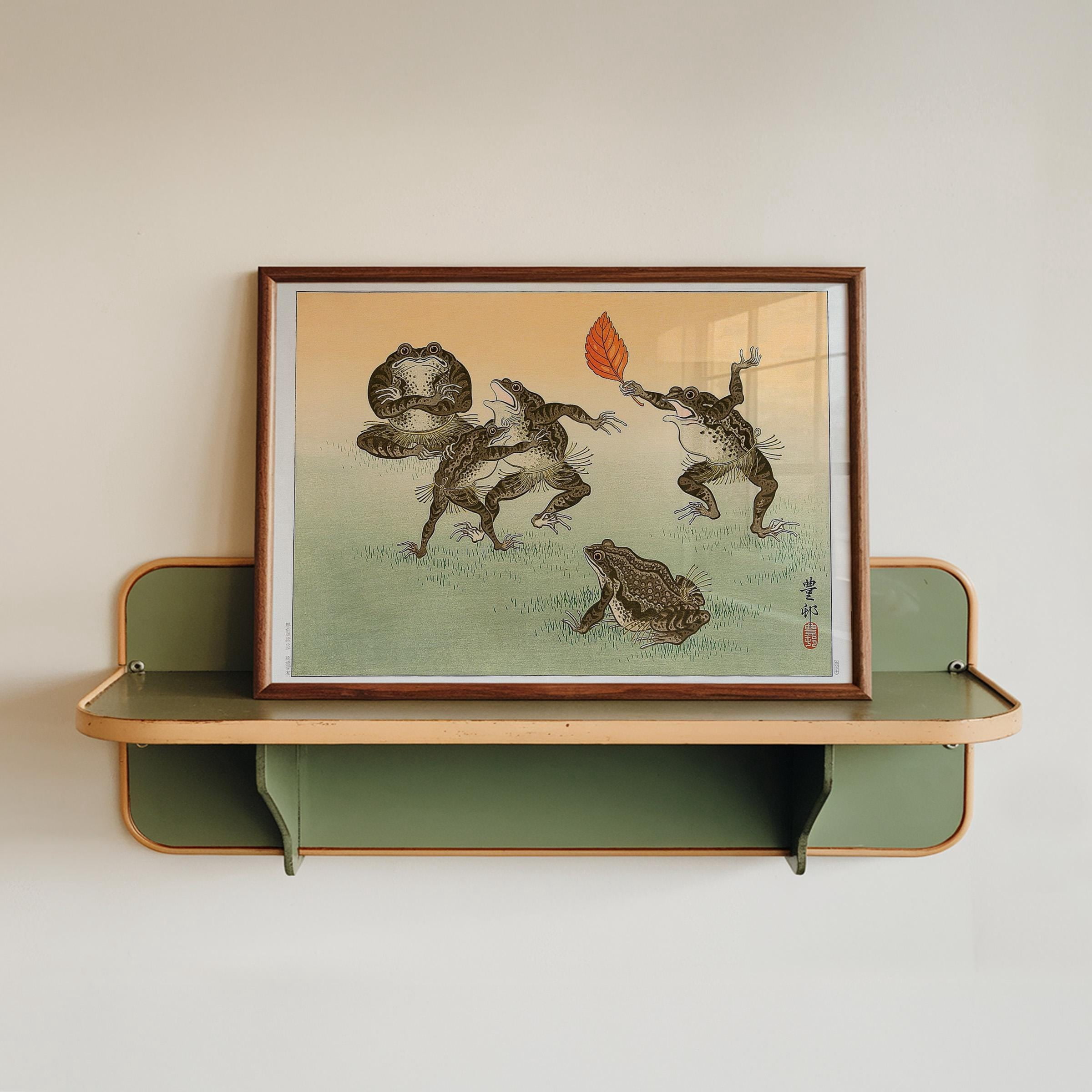 Frog Sumo By Ohara Koson Japanese Art Ukiyoe House Japan Poster ...