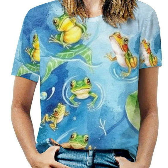 Frog T Shirts Basic T-Shirt Short Sleeve Ladies Tee Shirt Summer Graphic Clothing