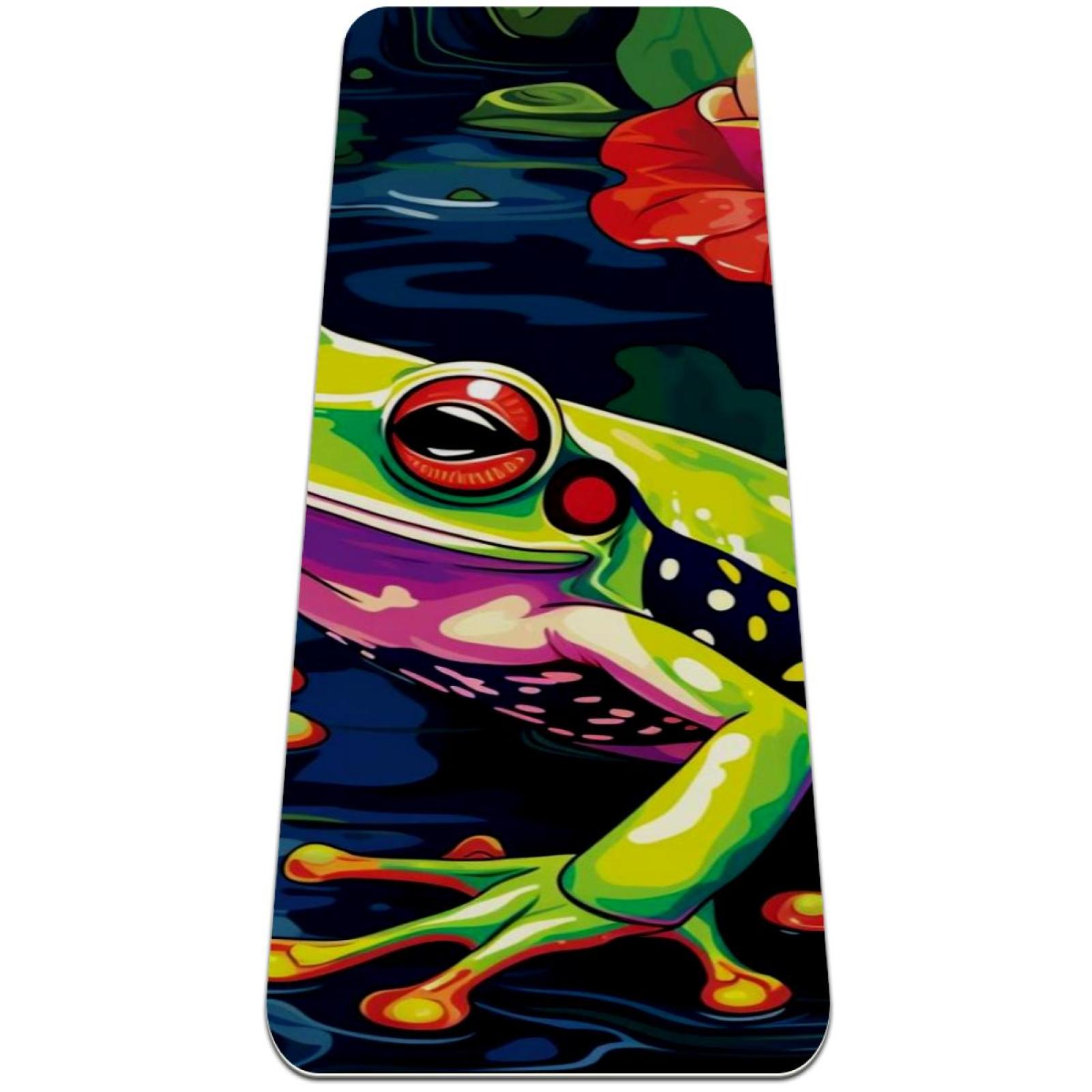 Frog TPE Exercise Mats for Yoga Pilates, Cushioned Workout Mat with