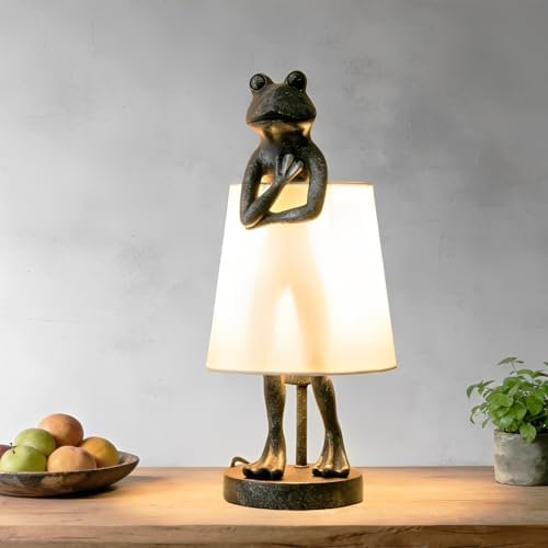 Frog Table Lamp with Shade Metal Desk Lamp 3-Way  Changing E12 Light Bulb for Bedroom Room Decor$$Tools & Hardware Other