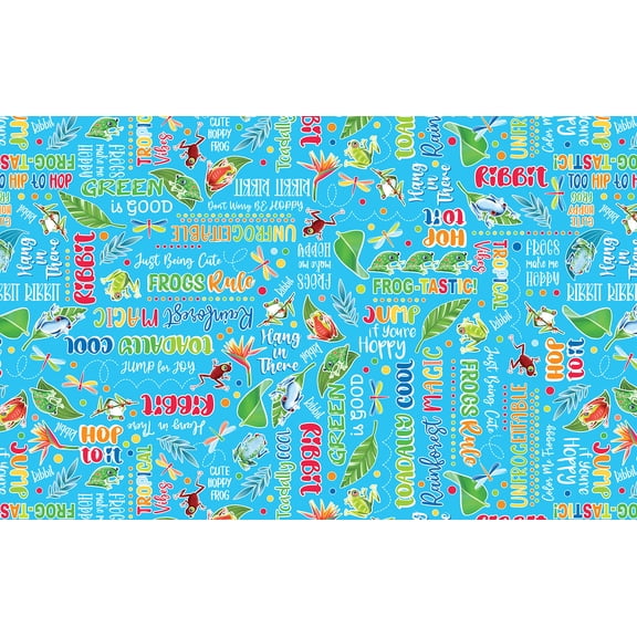 Frog-Tastic Words Medium Turq. (1yard)