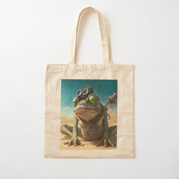 Frog Tech Blend Canvas Tote Bags, Reusable Shopping Bag