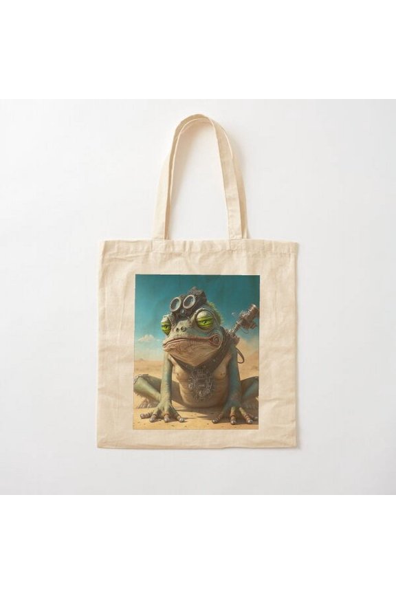 Frog Tech Blend Canvas Tote Bags, Reusable Shopping Bag