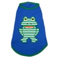 thumbnail image 1 of The Worthy Dog Appliqué Frog Graphic Stripe Sleeveless Dog Tee, 1 of 3