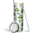 thumbnail image 1 of Frog Themed 20oz Stainless Steel Insulated Skinny Tumbler with Straw and Lid - Leakproof Thermal Mug for Coffee & Cold Drinks, Ideal Gift for Frog Lovers, 1 of 6