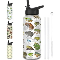 Frog-Themed Water Bottle with Straw - 32 Oz Insulated Stainless Steel Tumbler - Leak Proof Lid, Perfect Gift for Women, Girls & Frog Lovers