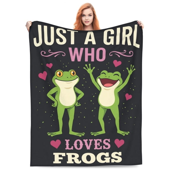Frog Throw Blanket, Cartoon Frog Blanket, Soft Flannel Throw for Women ...