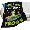 thumbnail image 1 of Frog Throw Blanket Just A Girl Frog Lover Gifts for Kids Adults Frog Decor Blanket Soft Fluffy Warm Cozy Plush Lightweight Fleece Home Blanket for Sofa Couch Bed Office Camping 40"X50", 1 of 6