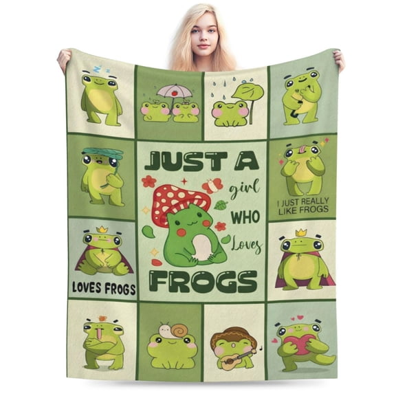 Frog Throw Blanket is Super Soft and Warm,The Lightweight Flannel Blanket is for All-Season Use 50x40