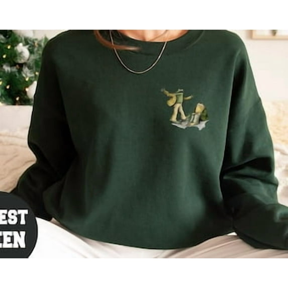 Frog And Toad Crewneck, Frog And Toad Shirt, Vintage Classic Book , Retro Frogs Shirt, Frog 90S Graphic Shirt, Book Lover Gift, Forest Green Sweatshirt
